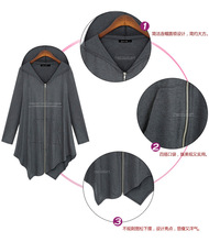 Plus Size Extra XL 4XL Women T Shirt Asymmetrical Hem Top Long Sleeve Tops Casual Solid