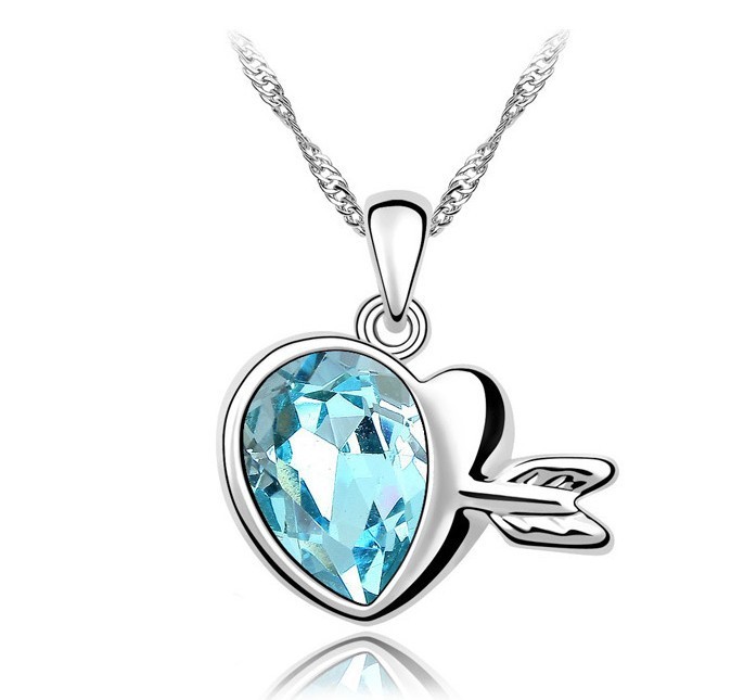 K142 Fashion Alloy Jewelry Cupid Heart shaped Necklace Pendant For Womens 6 Color wzp