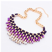 8 colors Luxury Statement Alloy Necklaces Pendants Women Link Chain Fashion 2014 New items Chokers collar