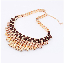 8 colors Luxury Statement Alloy Necklaces Pendants Women Link Chain Fashion 2014 New items Chokers collar