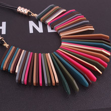249 European fashion jewelry fashion color geometric exaggerated necklace 