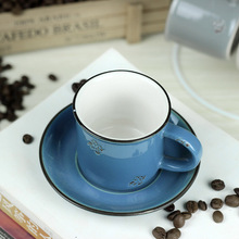  4 pieces set Porcelain coffee tea set cups and saucers with iron rack