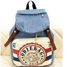 2015 Casual New Letter Zipper Softback Canvas Backpacks for Women Fashion Preppy Style Sport School Bag