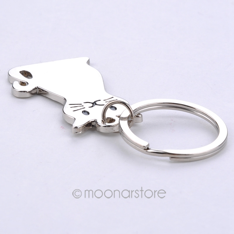 Fashion-Jewelry-Silver-Alloy-Key-Ring-Cute-Lucky-Cat-Shaped-Creative ...