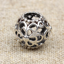 PS838 FreeShipping OPENWORK APPLE BLOSSOM Charm 79 096 Lovely women silver fashion accessories charm fit snake