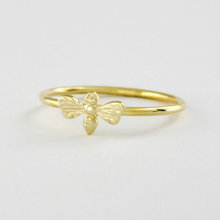 30pcs Lot Free Shipping Honey Bee Ring in Solid 18K Gold Jewelry Ring For Women wholesale
