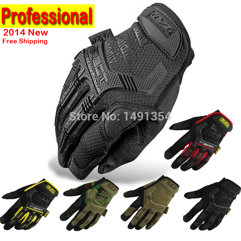 2014 New Mechanix Wear M-Pact Tactical Military Airsoft Shooting Outdoor Motorcross Bicycle Motorcycle Armed Full Finger Gloves
