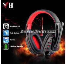 V8 Bluetooth Wireless Gaming Headphone Earphone With Microphone For Computer Gamer Smart Phone Music Supper Bass