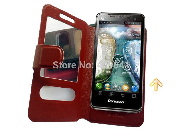 Free Shipping 4 5inche Diomand Phone General Flip Leather Case Cover for Octa Core MTK6592 Lenovo