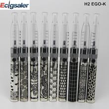 50pcs/lot H2 eGo-k e-Cigarette Starter Kits eGo kit 2.0ml atomizer with 900mAh eGo-k Engraved battery for Aluminum box packaging