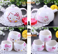 Funny hello cat tea sets one pot four cups teapot cat drinkware mugs coffee tea sets
