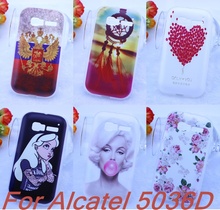 2014 new Panda Cat Dog Pattern  Soft Case Mobile Phone Case for Alcatel One Touch pop C5 OT5036 5036D Cover
