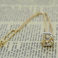 Gold Letter Charm DIY Name Pendant Necklace Women Simple Necklace vintage chian necklace jewelry