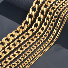 Free shipping men18K Gold 316L Stainless Steel 1 1 NK link chains necklaces jewelry fashion Christmas