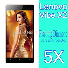 New 5pcs Android Phone Diamond Flashing Screen Protectors LCD Film Cover Guard For Lenovo Vibe X2 Screen Protector.Free Shipping
