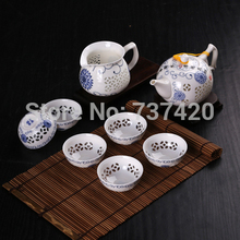 Hot new design handmade crafts four color Tea sets ceramics tea gift porcelain clear tea sets