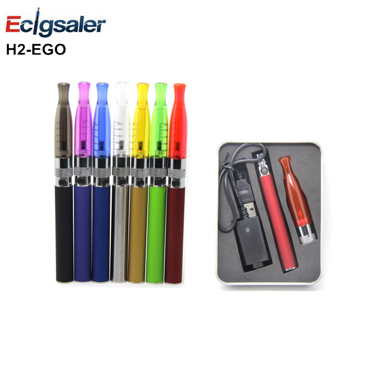 10pcs lot High quality H2 eGo e Cigarette Kit 2 0ml H2 atomizer with 650 900
