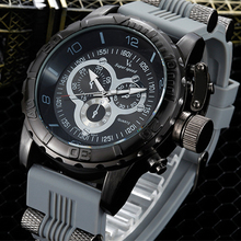 Hot selling 2014 luxury leisure fashion V6 watch men military watch silica gel with quartz watch relogio masculino