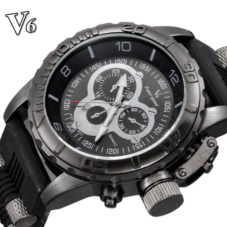 Hot selling 2014 relogio masculino luxury leisure fashion V6 Watches men military watch silica gel with