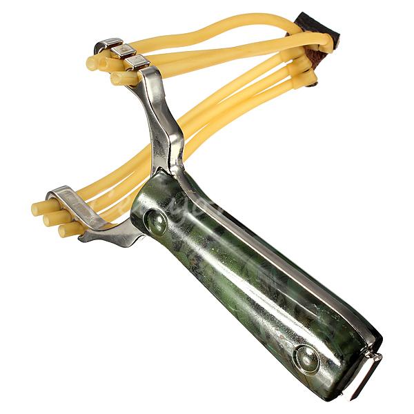 2014 New Arrival Top Quality Powerful Steel Slingshot Catapult Outdoor Marble Games Hunting Sling Shot Wholesale