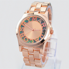 New 2014 Fashion Quartz Watches Women Dress Watch Luxury Clock Rose gold Ladies Wristwatches bracelet  tableJapan movement