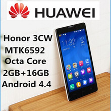 Honor 3C 2GB RAM 5.0” IPS mtk6592 octa core huawei 16GB ROM 13mp Camera Android 4.4 Dual SIM 3G mobile phone free shipping