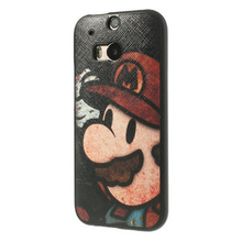 Mobile Phone Accessory for HTC One M8 Super Mario Leather Coated TPU Case for HTC One