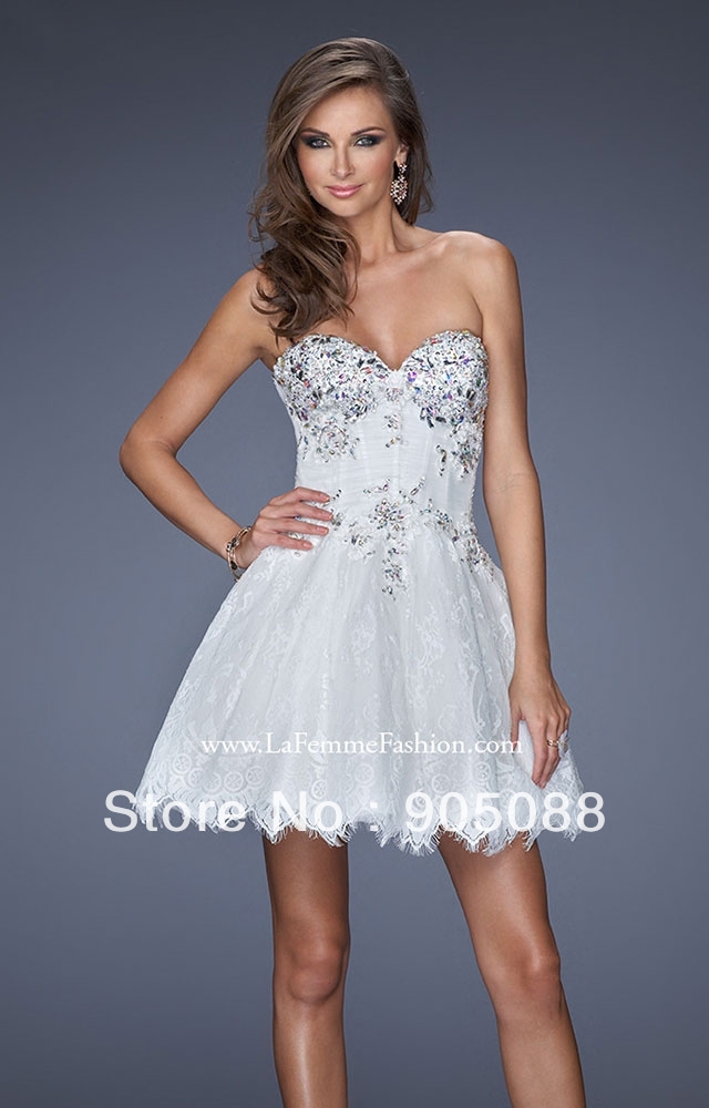 ... White A-line Mini Party Evening Dresses Short Rainbow Prom Gowns 2014