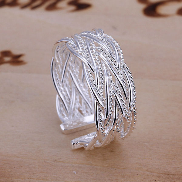 S R023Free shipping wholesale nets weave 925 silver ring ring high quality fashion jewelry Nickle free