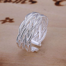 S R023Free shipping wholesale nets weave 925 silver ring ring high quality fashion jewelry Nickle free