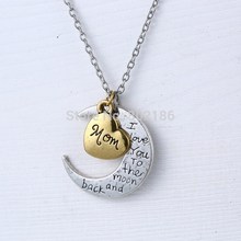 2015 Fashion I Love You Mother Mom Gift Silver Gold Engraved Letter Pendants Statement Choker Necklace