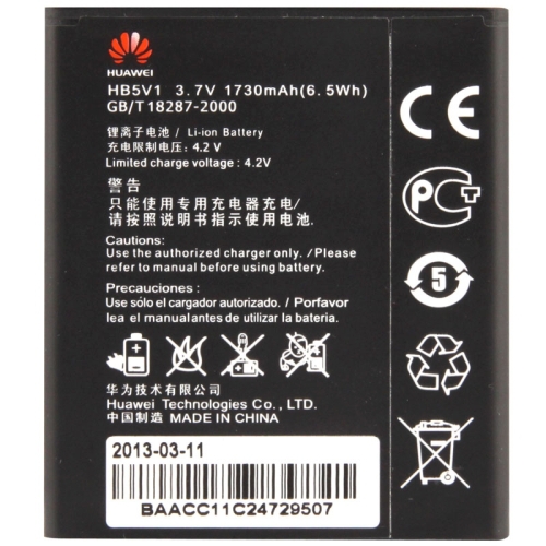 1730mAh HB5V1 Mobile Phone Replacement Battery for Huawei Y300 Y300C Y511 Y500 T8833