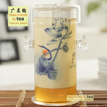 GMTao Tea Set For Black Tea Both Ears Heat Resistant Glass Kung Fu Tea Utensils Teapot Lotus Landscape Tea Pot V2 S01