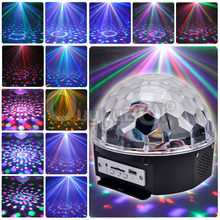 Mini RGB LED MP3 DJ Club Pub Disco Party Music Crystal Magic Ball Stage Effect Light With USB Disk Remote Control Free Shipping
