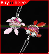 Lovely Pendant Women Sweater Chain Water play Cupid Story crystal Fish Necklace