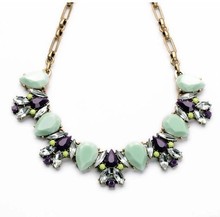 New High Quality Jewelry Fashion 3 Colors Gem Vintage Statement Necklace 2014 Chokers Necklaces Pendants Wholesale