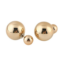 New Fashion Hot Selling 2014 Double Side matte Pearl Stud Earrings/ Big wholesale christmas For Woman64081