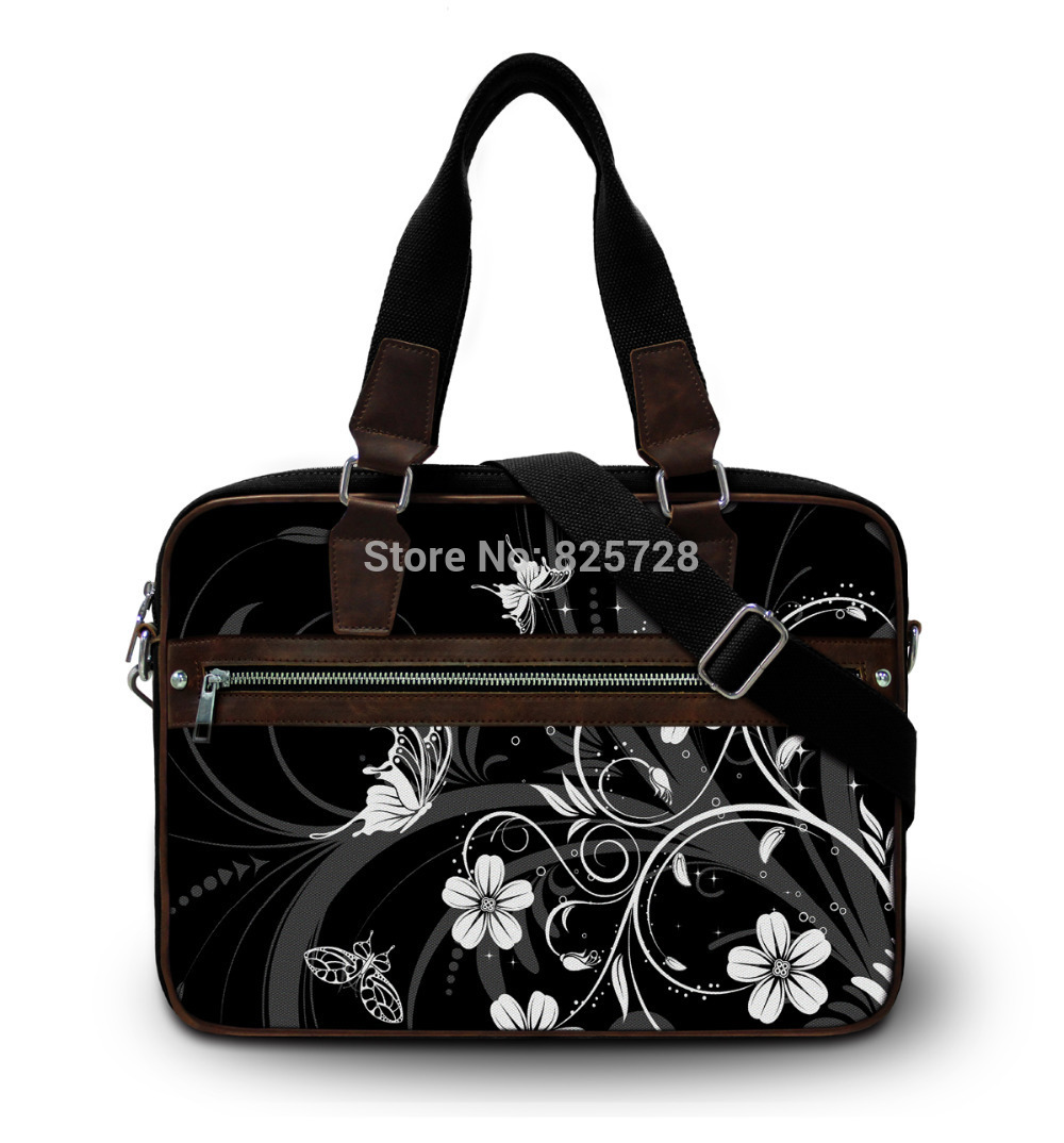 Free shipping Beautiful 2014 Fashion laptop bag canvas leather notebook shoulder bags for 15 15 4