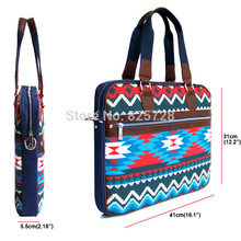 Free shipping Nice Weave Fashion laptop bag canvas leather notebook shoulder bags for 15 15 4