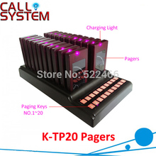 Take a Number System for restaurant queue service with 20pcs coaster pagers, Shipping Free
