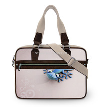 Free shipping Pink Lizard Fashion laptop bag canvas leather notebook shoulder bags for 15 15 4