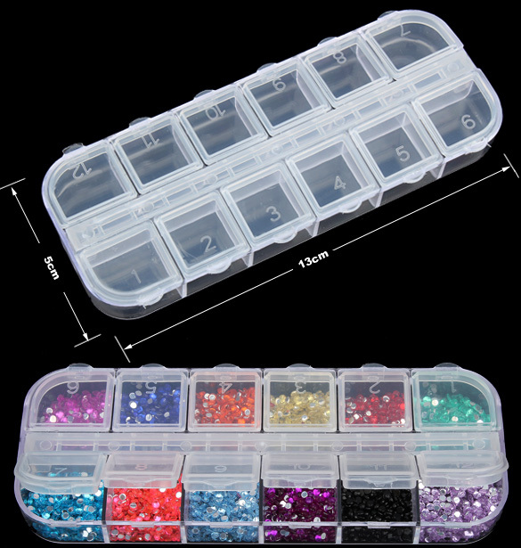 Hot Selling Empty Nail Art Divided Plastic Boxes Case Storage NVIE