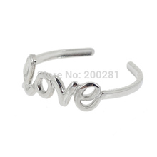 10Pcs lot Fashion Sweet Love Toe Rings For Women Lady Gold Silver Letter Love Foot Rings