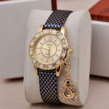 hot sale luxury gold wacth crystal swan pendant watch leather fashion table Quartz watch wholesale watch