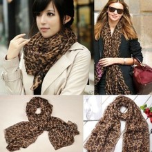 2014 New Women Fashion Long Style Wrap Lady Shawl Leopard Chiffon Scarf Scarves Stole