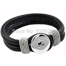 F00255 newest Easy imitation leather rivca Button bracelet  cord size 6mm for 18mm button