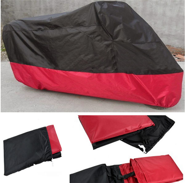 Free Shipping XXL Outdoor Motorcycle Motorbike Bike Waterproof Rain Vented Cover Extra Large Black And Red