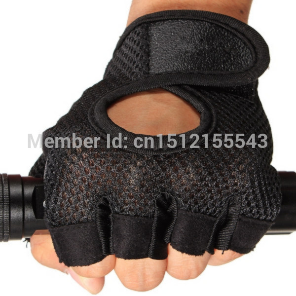 Free Shipping 1 Pair Training Body Building Gym Weight Lifting Sport Fingerless Half Finger Gloves Microfiber
