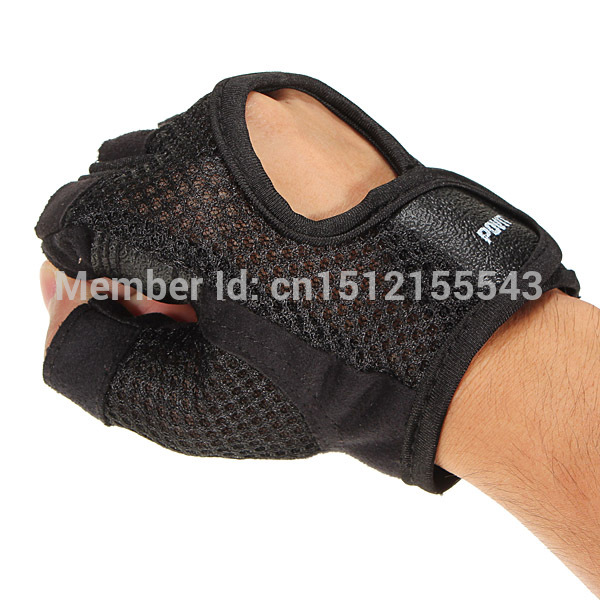 Free Shipping 1 Pair Training Body Building Gym Weight Lifting Sport Fingerless Half Finger Gloves Microfiber