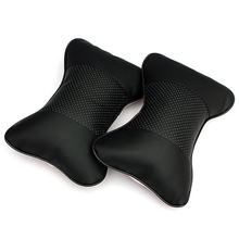 High Quality Perforating Design 2 pcs Danny leather Hole-digging Car Headrest Supplies Neck Auto Safety Pillow